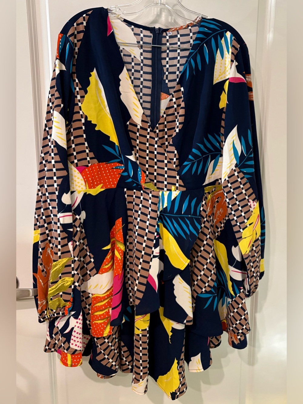 Women's Navy Abstract Print Blouse